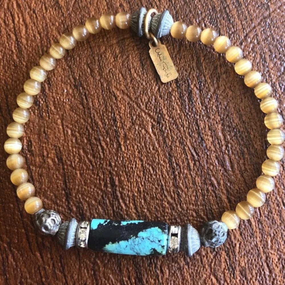 Urban Rocks Agate & Turquoise Stretch Bracelet
